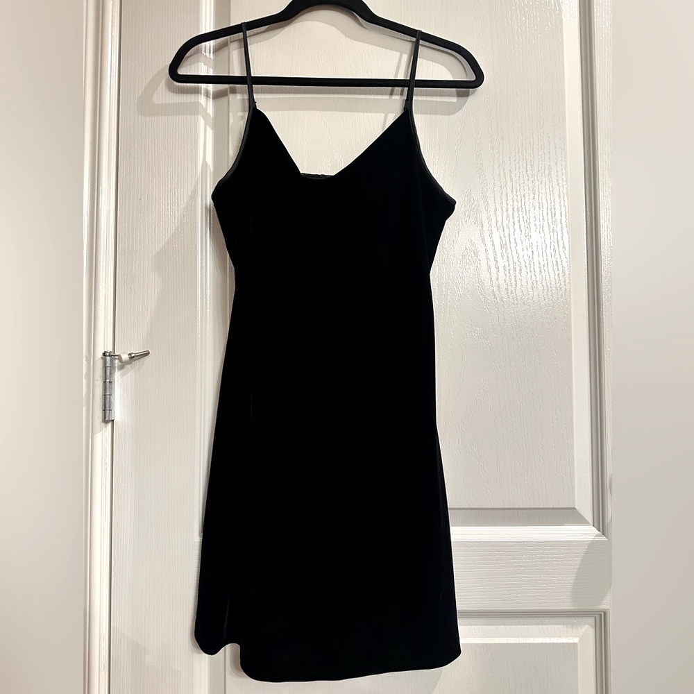 Black, Velvet (velour) Slip Dress